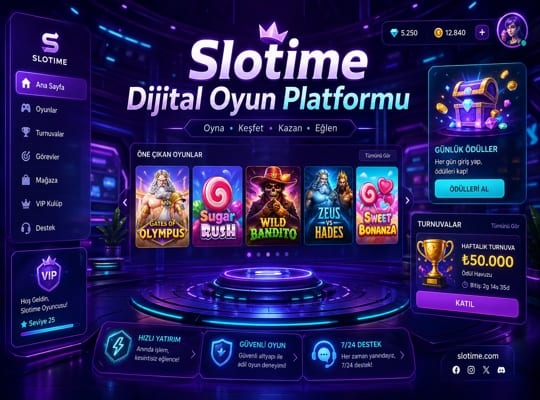 Slotime Dijital Oyun Platformu Genel Görünüm Görseli